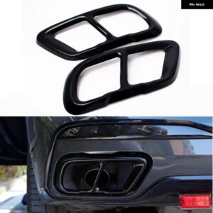 2個 車用マフラー マフラー テールカバー トリム 外装 アルミ 高光沢 ブラック BMW X5 G05 X6 G06 X7 G07 2019 - 21