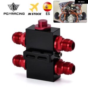 オイル フィルター サンドイッチ アダプター インラインオイルサーモスタット付き AN10フィッティング オイルサンドイッチ アダプター PQY5672BK
