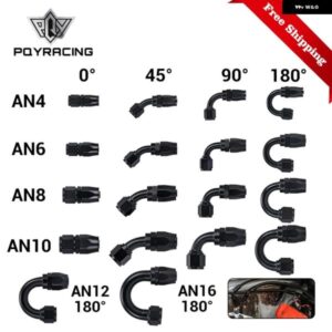 汎用 AN4 AN6 AN8 AN10 AN12 AN16 ストレート 45 90 120 180 度 オイル燃料 スイベルホース エンドフィッティング オイル ホースエンド アダプター キット