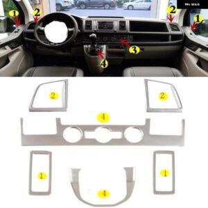 車内 ステンレス 装飾 カバー トリム ステッカー カー スタイリング VW フォルクスワーゲン トランスポーターT6カラベル3ドア2017 18