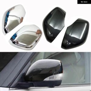 2個 ABSクロームサイドドアバックミラー カバー トリム 日産 パトロールアルマダY62アクセサリー 2017 2018 2019 カーアクセサリー