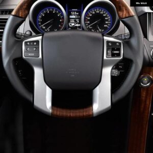 ABSマット ステアリングホイール 装飾 ストリップカバー トリム ステッカー トヨタ ランドクルーザー プラド 150 LC150 FJ150 2010-2017