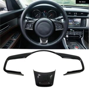ABS カーボン風 ステアリングホイール 装飾 フレーム トリム カー スタイリング ジャガー XE XF F-PACE 2016 2017