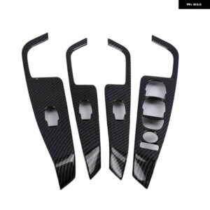 ABS カーボン/マット インナードア 内側ウィンドウガラス スイッチ パネル リフト ボタン カバー トリム フレーム ストリップ 日産 キックス 2017