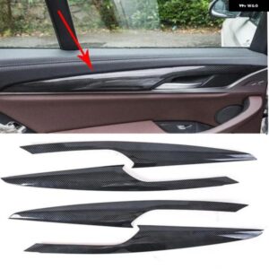 カー スタイリング ABS インナーカーボンドア アームレスト ストライプカバー トリム 4個 BMW X3 G01 2018