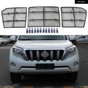アクセサリー トヨタ ランドクルーザー プラド 150 FJ150 2014 - 16 車用虫よけメッシュ フロント グリル インサートネット 3個
