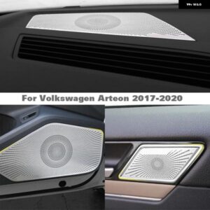 VW フォルクスワーゲン アルテオン 2017 - 20 車ドア ラウド スピーカー サウンド クローム スピーカー カバー トリム フレーム ステッカー インテリア