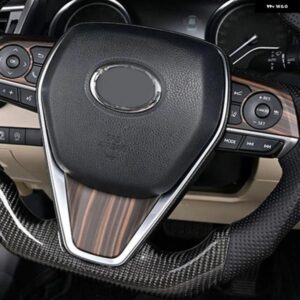 車 ステアリングホイール パネル ABSレッド/マット/木目/カーボンカバー トリム トヨタ ヴェンザ/ハリアー2021 2022