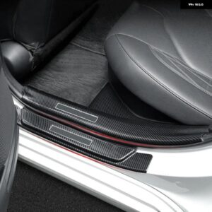 ABS カーボン 車ドアシル スカッフプレート ガード プロテクター カバー トリム トヨタ カムリ XV70 2018 - 23