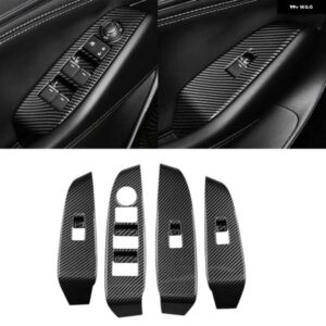 LHD マツダ6 M6 アテンザ 2019 2020 カーボン スタイル ウィンドウスイッチ ボタン フレーム 装飾 カバー トリム カー スタイリング