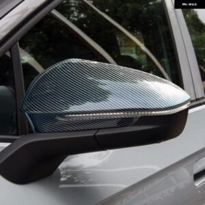 ABS カーボン リアビューサイドドアミラー ストリップレインアイブロウ トリム バックミラー カバー フォルクスワーゲン VW ID.4 ID4 2021 - 23