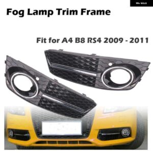 フォグランプ フレーム カバー トリム フロント バンパー ランプ グリル セルラー グリッド アウディ A4 B8 RS4 スタイル 2009-2012カーアクセサリー