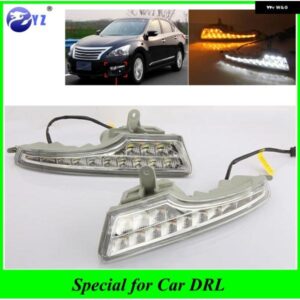 カーフラッシュ 2個 DRL 日産 アルティマ ティアナ 2013 - 16 デイタイム ランニングライト フォグランプ カバー ヘッドライト 12V デイライト