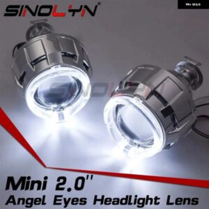 SINOLYN 2インチ バイ キセノン プロジェクターレンズ H7 H4 ヘッドライト エンジェルアイ DRL 車用ライトレンズ ヘッドランプ 車アクセサリー リ
