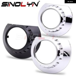 SINOLYN ダスト ベゼル ブラック E46 プロジェクター シュラウド チューニング HELLA 3R G5/KOITO Q5/WST バイ キセノン レンズ 交換用