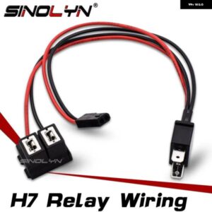 SINOLYN H7 スプリッター レトロハイビームプロジェクターレンズ ヘッドライト レンズ ケーブル ワイヤー ハーネス 車用ライトアクセサリー チューニング