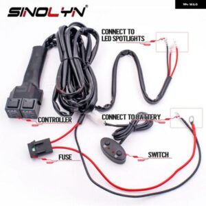 240W 配線 制御 スイッチリレー ハーネス BI LED フォグランプ LED スポットライト PTF 車 オフロード車 12V ケーブル