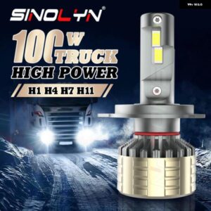 SINOLYN H7 H4 H1 H11 LED H8 H9 24V H4 HI/LO LEDランプ ヘッドライト バルブ 6000K 100W アイスライト トラック バス アップグレード 交換