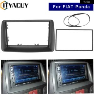 ダブルディンカー ラジオ フェイシア 2003-2012 FIAT PANDA カー スタイリング オート ステレオ アダプター ダブル2 DIN フレーム パネル ベゼル