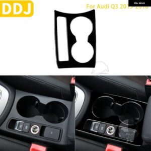 アウディ Q3 2015 - 18 カーアクセサリー ブラック インテリア オートセンター コントロール カップ ホルダー トリム ステッカー ABSデコレーション