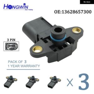 3個 13628657300 マップセンサー BMW E53 E60 E61 E63 E64 E66 E70 E82 E90 E92 F10 Z4 X3 X5 M5 M6 3.0 4.0 4.8 5.0L 6.0L 13627542623