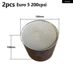 2PCS 100 * 100MM触媒コンバーターEURO 5 200 CPSI 汎用 ハニカム触媒コンバーター 金属 触媒