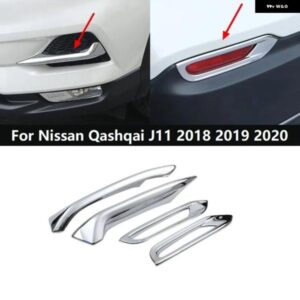 車用フロント フォグランプ アイブロウカバー リア フォグランプ カバー トリム カー スタイリング ABS 日産 QASHQAI J11 2018-2020