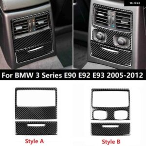 車用 ステッカー BMW 3シリーズ E90 E92 E93 2005-2012 カーボン リア エアコン 吹き出し口 パネル フレーム カバー トリム 2個