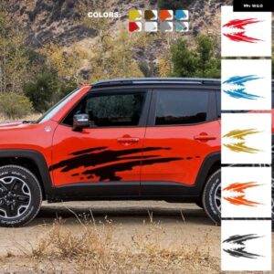 2枚セット 車ドアサイド ステッカー ジープ レネゲード JK JT JL ラティチュード トレイルホーク ルビコン パトリオット チューニングアクセサリー 自動車用