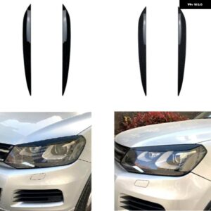 車用 フロント ヘッドライト カバー アイブロウ トリム ステッカー ヘッドランプ アクセサリー VOLKSEAGEN VW TOUAREG 2010 - 13-2018
