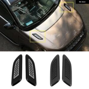 2PCS 車 外装 フード エアベント アウトレット ウィング トリム ランドローバー ディスカバリー4 5 レンジローバー イヴォークディスカバリーフリーランダー