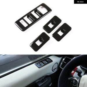 4個入り ブライトブラック ABS ウィンドウリフトスイッチ ボタン カバー トリム ランドローバー ディスカバリー 5 L462 2017-2021 ドアスイッチ ボタン