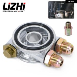LIZHI - オイルクーラー フィルター サンドイッチプレートサーモスタット アダプター 3/4インチ 16-UNF AN10フィッティング付きオイルサンドイッチ アダプタ