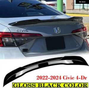 ホンダ シビック 2022 2023 2024 4DR SI ファクトリー スタイル トランク スポイラー ウイング グロスブラック / カーボンカラー スポーツブレード