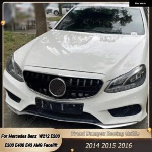 車用フロント バンパー グリル カバー メルセデス ベンツ E クラス W212 E200 E250 E300 E350 E400 E550 E43 AMG フェイスリフト 2014-2016 GTR スタイル