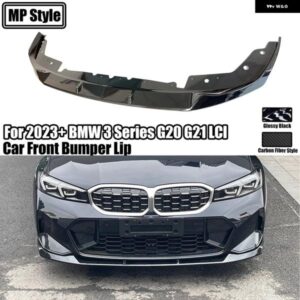 2023+ BMW 3シリーズ G20 G21 LCI 車用フロント バンパー リップ 330I M340I MP スタイル セダン スプリッター スポイラー 光沢ブラック 2個