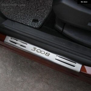 カーアクセサリー プジョー 3008 GT II 2016-2020 ステンレス アウター ドアシル プロテクター スカッフプレート ドアシルカバー トリム 4個