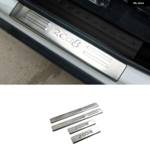 カーアクセサリー プジョー 2008 2014-2018 ステンレス アウター ドアシル スカッフプレート プロテクター カバー トリム 4個