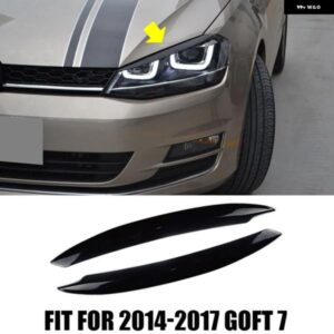 VWアクセサリー GOFT 7 2014 - 16 ヘッドランプ アイブロウ アイリッドカバー 装飾 トリム 光沢ブラック カーボン