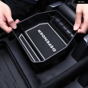 車用センター コンソール アームレスト 収納 ボックス ランドローバー ディフェンダー 90 110 2020-2024 アームレスト ホルダー コンテナ インテリア
