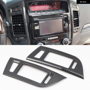 三菱 パジェロ V80 V93 2007-2021 アクセサリー カーボン スタイル インテリア エアコン 吹き出し口 カバー トリム 2個