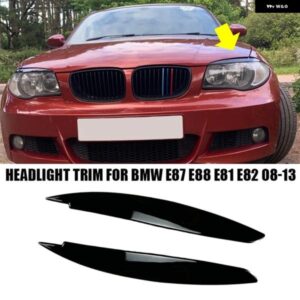 BMW アクセサリー1シリーズE81 E82 E87 E88 2008-2013車 ヘッドライト ランプアイブロウカバー トリム パーツ