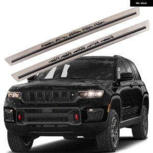 ジープ グランド チェロキー L 2021-2022/グランド チェロキー 2022 カーアクセサリー ステンレス ドア スカッフプレート ドアシルカバー 2個