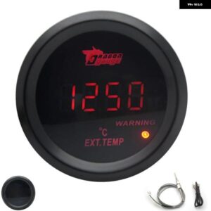 2インチ 52MM 排気ガス温度計 ブラックカラー デジタル レッド LED