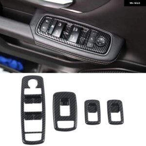 ダッジ ラム 1500 2019 - 21 カー スタイリング アクセサリー ABS カードアウィンドウリフトスイッチカバー トリム 4個