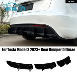 テスラ モデル3 2023+ アクセサリー リア バンパー ディフューザー プロテクター スポイラー リップ サイドスプリッター デコレーション カスタム