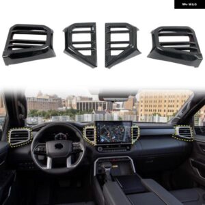トヨタ タンドラ 2022 2023 カーアクセサリー ABS プラスチック インテリア ミドル コンソール エアベント アウトレット カバー 4個 LHD RHD