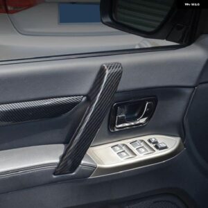 三菱 パジェロ V80 V93 V95 V97 V98 2007-2021 カーボン スタイル サイドドア インテリア アームレスト ハンドレール カバー トリム カー スタイリング