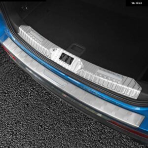 フォード エクスプローラー 2020 - 24 シルバー ブラック リア トランク インナー アウター バンパー プレート プロテクター ガード カバー カー