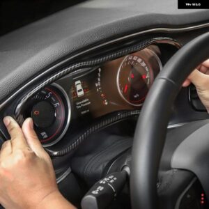 ダッジ デュランゴ 2014-2020 /2021-2022 カーアクセサリー ABS プラスチック カーボン ダッシュボード コンソール 計器カバー トリム LHD RHD